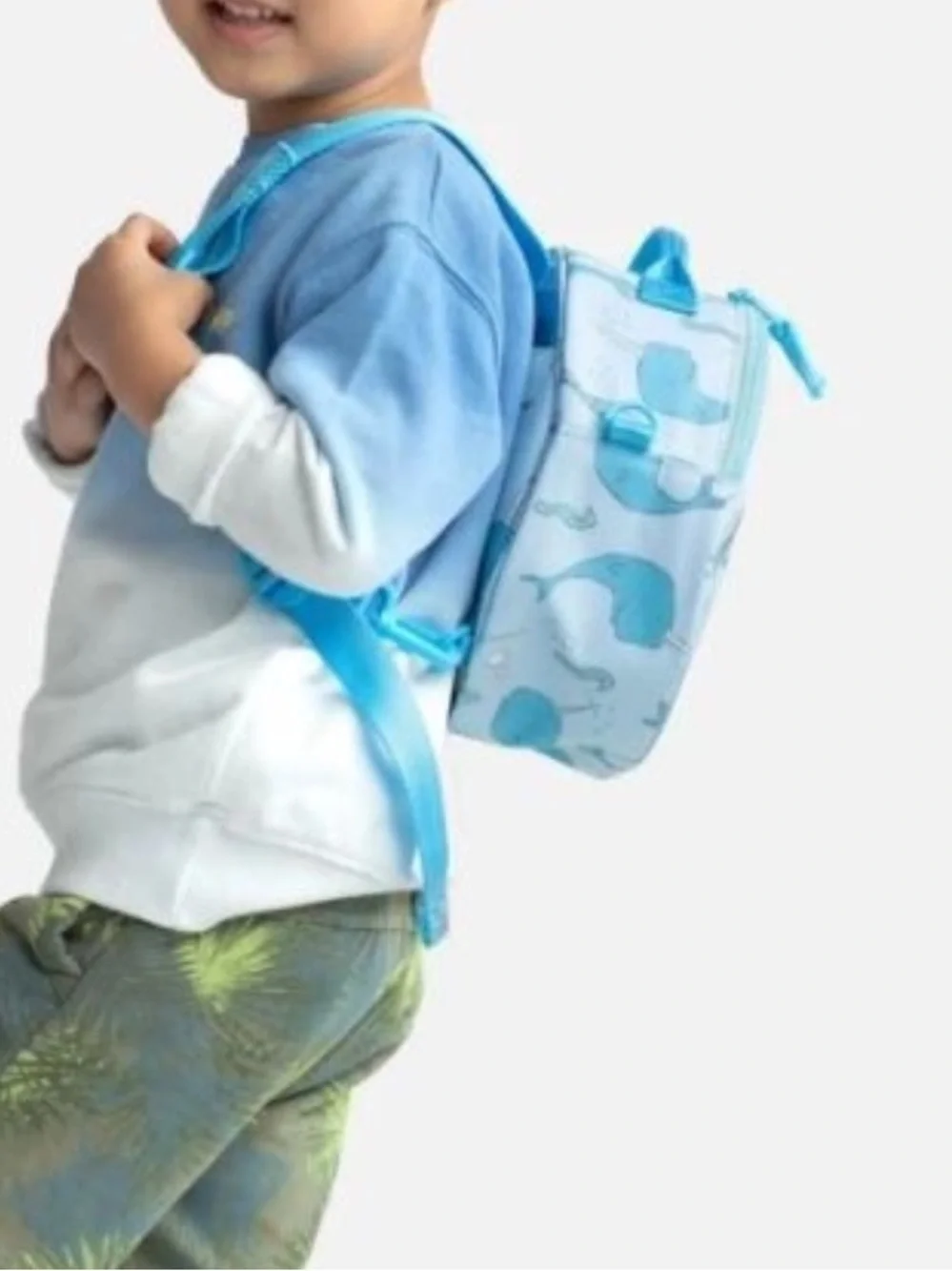 12 Little by Sarah Jane Round Whale Backpack - Light Blue